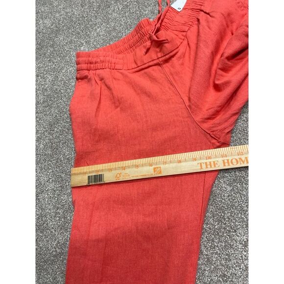 Old navy pullon linen blend crop trousers womens sz small drawstring orange nwt - Picture 6 of 12